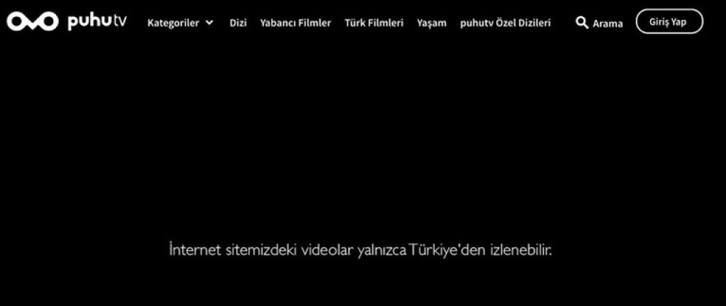 yurt dışından puhutv dizisi izlemek istediğinizde karşınıza çıkacak problem