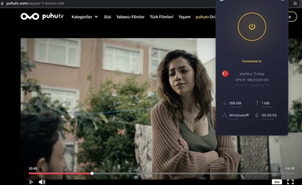 VPN programı kullanarak yurt dışında PuhuTV içeriklerini kesintisiz olarak izleyebilirsiniz. Bu görselde PuhuTV orjinal Seyyar dizisi yer almakta.