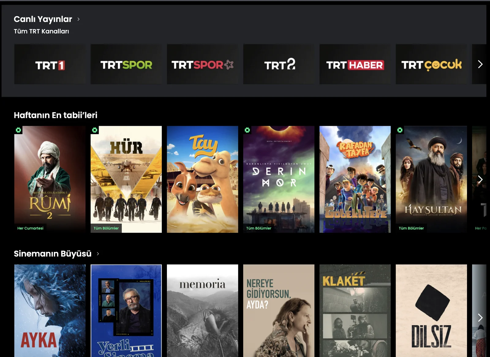 With a VPN connection you can live stream TRT channels and watch TRT series.