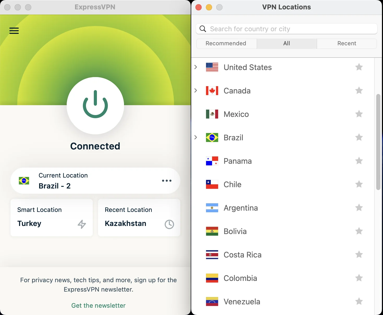 ExpressVPN offre server in 105 paesi, inclusi quelli dove puoi guardare le gare F1 gratuitamente.